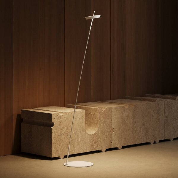 Sigor LED stojací lampa Mahina, bílá, výška 130 cm, kov,, stmívatelný, Bílá / opál, Obývací pokoj / jídelna, Hliník, Moderní