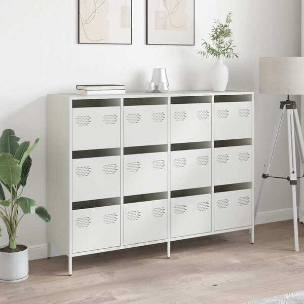 Příborník bílý 135 x 39 x 103,5 cm ocel válcovaná za studena 3307178