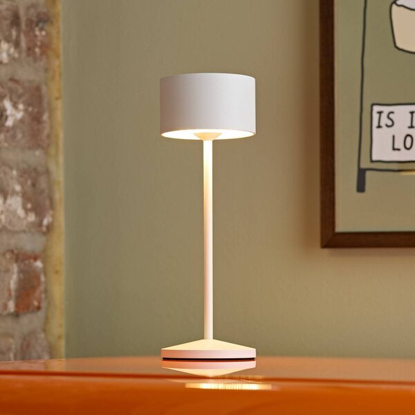 Sigor LED stolní lampa Veluna, bílá, výška 25 cm, IP44, stmívatelné,, stmívatelný, Bílá / opál, Obývací pokoj / jídelna, Hliník, Moderní