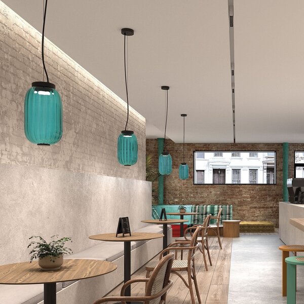 Exo KRISTA LED závěsné svítidlo modré 1 Bulb
