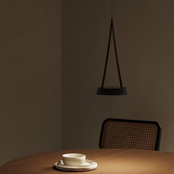 Sigor LED závěsné světlo Mahina, černé, Ø 17 cm, kov,, stmívatelný, Černá, Obývací pokoj / jídelna, Hliník, Moderní
