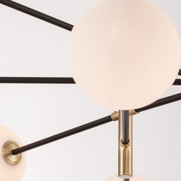Opálově bílé skleněné závěsné světlo Nova Luce Vitra 120 cm