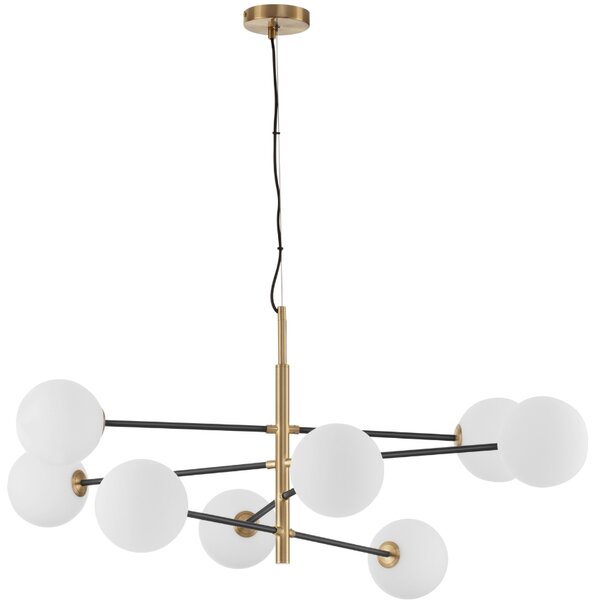 Opálově bílé skleněné závěsné světlo Nova Luce Vitra 120 cm