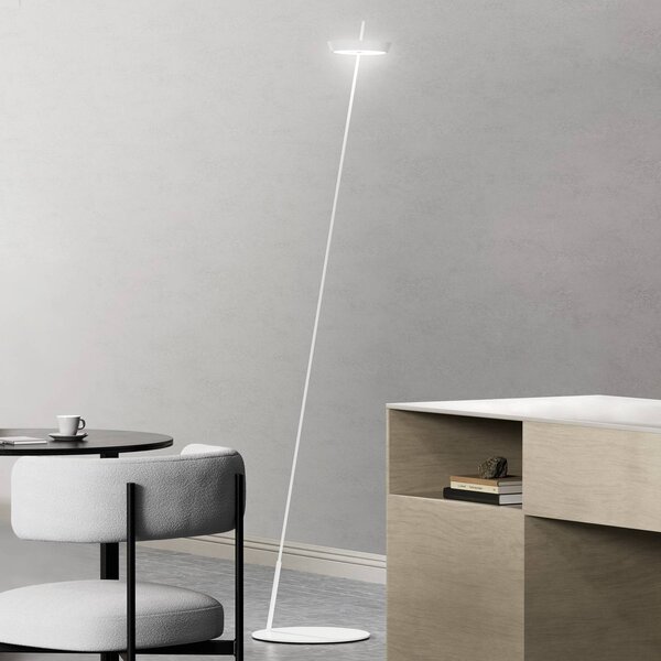 Sigor LED stojací lampa Mahina, bílá, výška 130 cm, kov,, stmívatelný, Bílá / opál, Obývací pokoj / jídelna, Hliník, Moderní