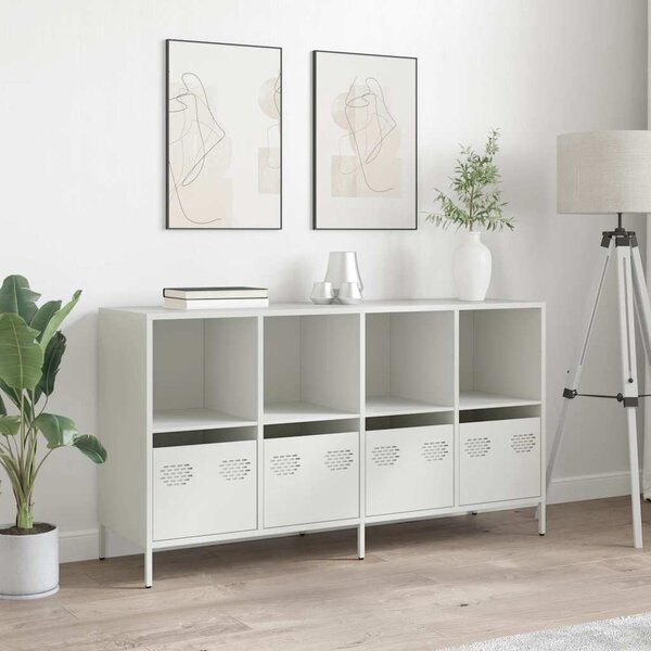 Příborník bílý 135 x 39 x 73,5 cm ocel válcovaná za studena 3307166