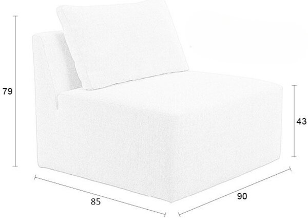 -25 % Dny MOMENTI– Zuiver Modul PROSPER s opěrkou 90 x 85 cm