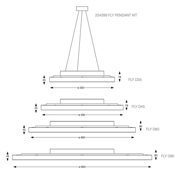 Ideal lux Fly LED přisazené svítidlo Ø 900mmBílá3000K