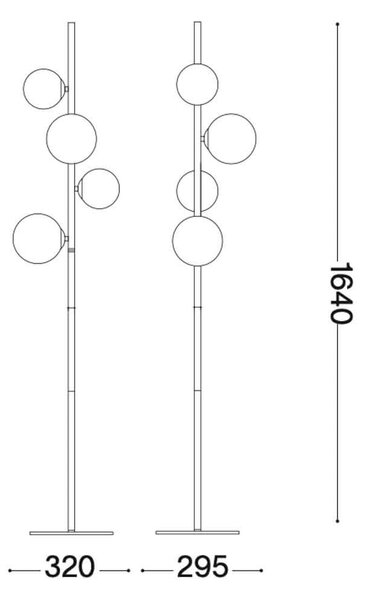Ideal lux Perlage G9 stojací svítidlo Zlatá