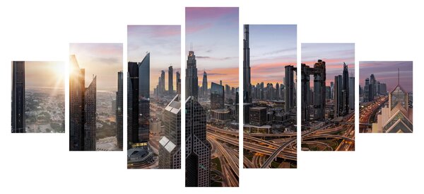 Obraz - Panorama Dubaje (210x100 cm)