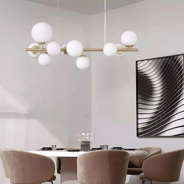 Ideal lux Perlage G9 závěsné lineární svítidlo Jantarová