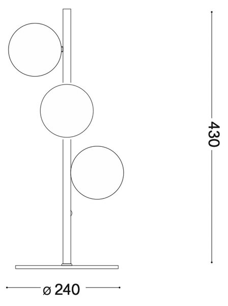 Ideal lux Perlage G9 stolní svítidlo Jantarová1 koule
