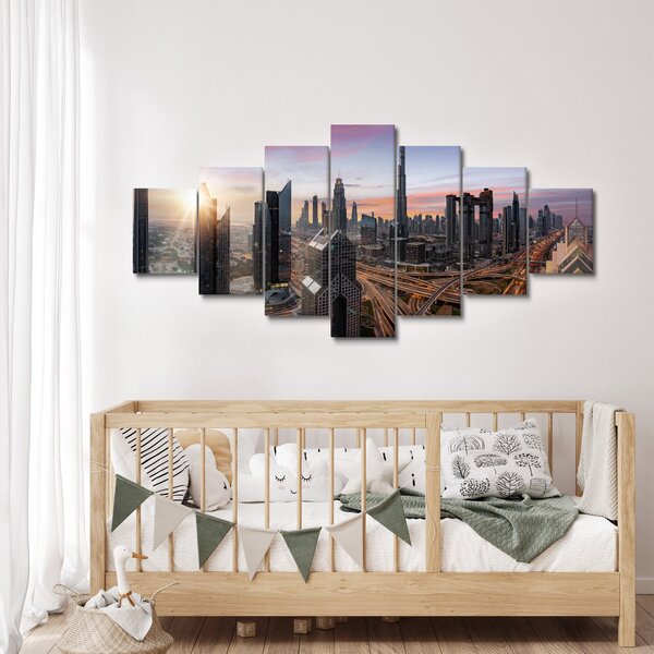 Obraz - Panorama Dubaje (210x100 cm)