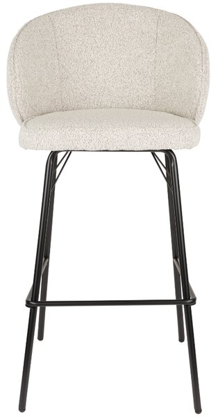 -25 % Dny MOMENTI– White Label Béžová čalouněná barová židle WLL JOA 75 cm