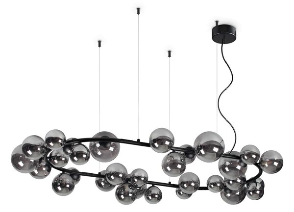 Ideal lux Perlage G9 závěsné kruhové svítidlo Černá30 koulí