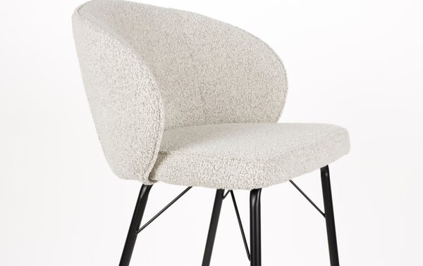 -25 % Dny MOMENTI– White Label Béžová čalouněná barová židle WLL JOA 75 cm