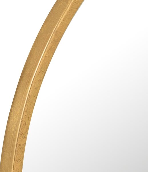 Zlaté kovové závěsné zrcadlo J-line Moga 30 cm