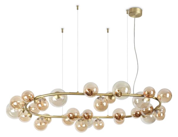 Ideal lux Perlage G9 závěsné kruhové svítidlo Černá30 koulí
