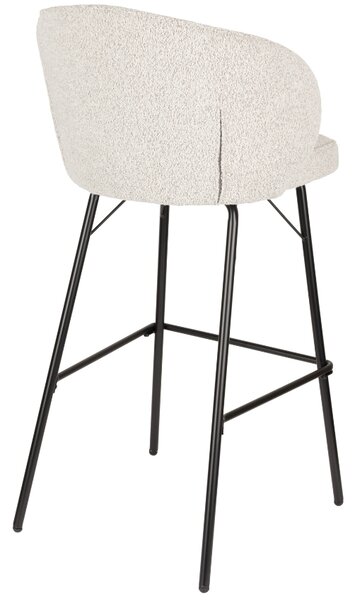 -25 % Dny MOMENTI– White Label Béžová čalouněná barová židle WLL JOA 75 cm