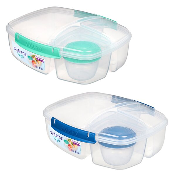 Sistema Box na obědy Triple Split To Go 2l se 3 oddíly a kelímkem Barva: ocean blue