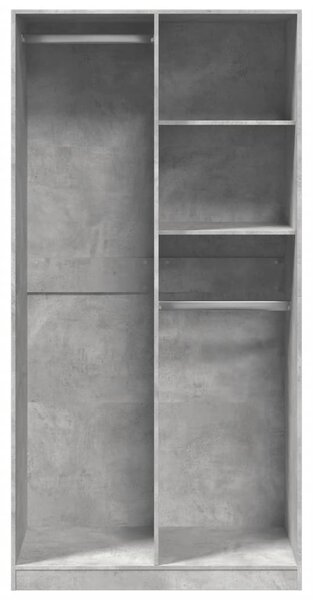 Šatní skříň betonově šedá 100 x 50 x 200 cm dřevotříska 3307768