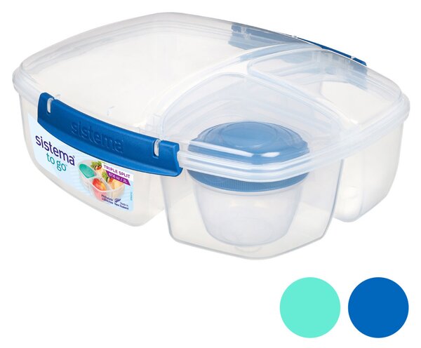 Sistema Box na obědy Triple Split To Go 2l se 3 oddíly a kelímkem Barva: ocean blue