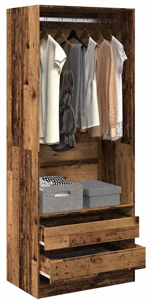 Šatní skříň old wood 80 x 50 x 200 cm kompozitní dřevo 3307754