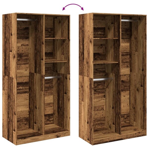 Šatní skříň old wood 100 x 50 x 200 cm kompozitní dřevo 3307772