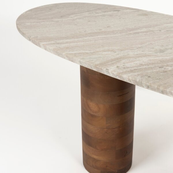White Label Béžový mramorový konferenční stolek WLL KOUK 100 x 40 cm