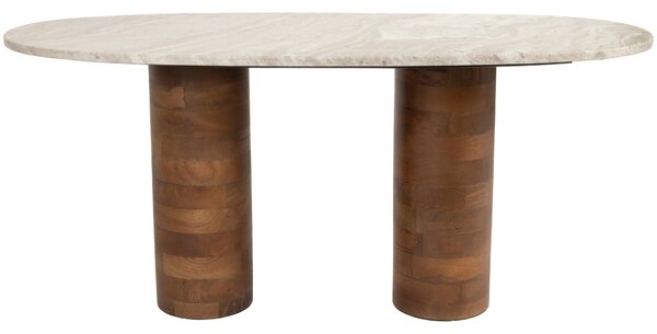 White Label Béžový mramorový konferenční stolek WLL KOUK 100 x 40 cm