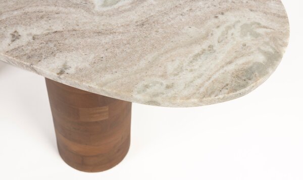 White Label Béžový mramorový konferenční stolek WLL KOUK 100 x 40 cm