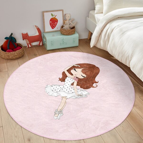 Růžový dětský koberec ø 80 cm Comfort – Mila Home