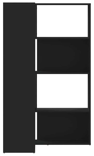 Rohová 4patrová knihovna černá 85x85x140 cm kompozitní dřevo 3307811