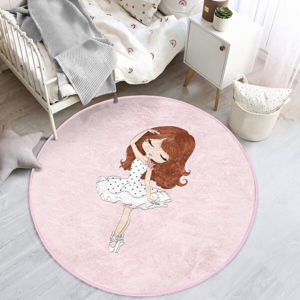 Růžový dětský koberec ø 80 cm Comfort – Mila Home
