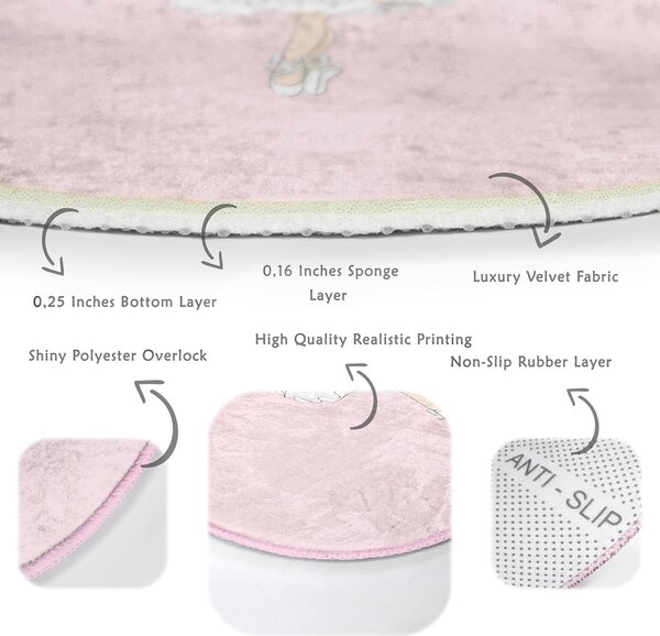 Růžový dětský koberec ø 80 cm Comfort – Mila Home