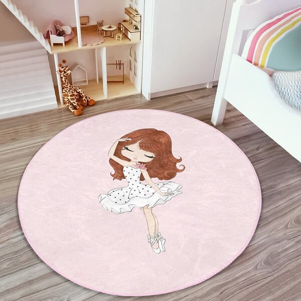 Růžový dětský koberec ø 80 cm Comfort – Mila Home