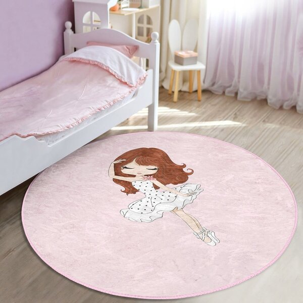 Růžový dětský koberec ø 80 cm Comfort – Mila Home