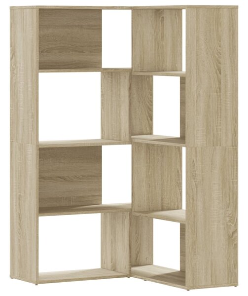 Rohová knihovna 4patrová dub sonoma 85 x 85 x 140 cm kompozit 3307812