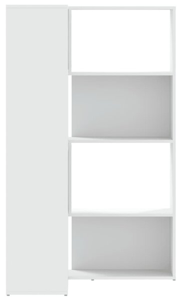 Rohová 4patrová knihovna bílá 85 x 85 x 140 cm kompozitní dřevo 3307810