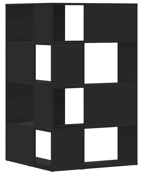 Rohová 4patrová knihovna černá 85x85x140 cm kompozitní dřevo 3307811