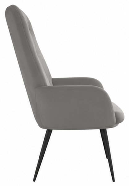 Relaxační křeslo, odpočinkové, dřevo/kov/samet, 96x69x78 cm, nohy černé/světle šedá, Dekorino KR20260063