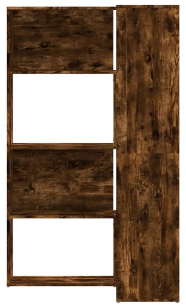 Rohová knihovna 4patrová kouřový dub 85 x 85 x 140 cm kompozit 3307814