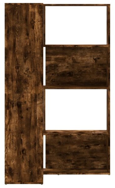 Rohová knihovna 4patrová kouřový dub 85 x 85 x 140 cm kompozit 3307814