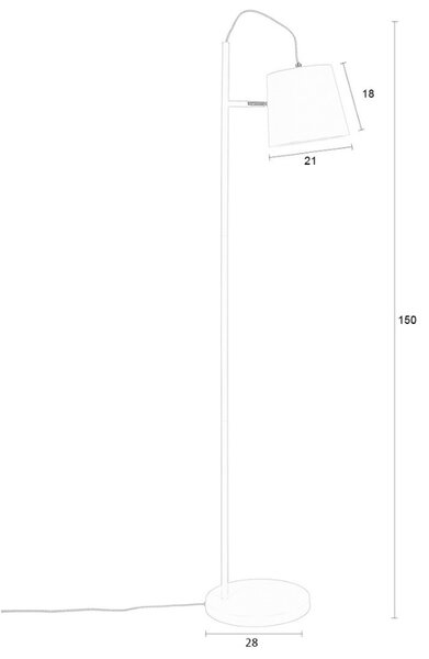 Béžová kovová stojací lampa ZUIVER BUCKLE HEAD 150 cm