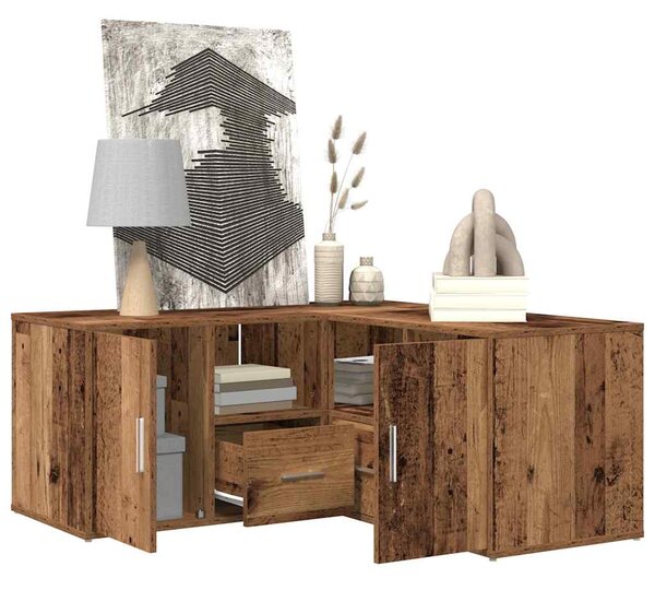 Rohová skříňka old wood 160 x 40 x 45 cm kompozitní dřevo 3307826