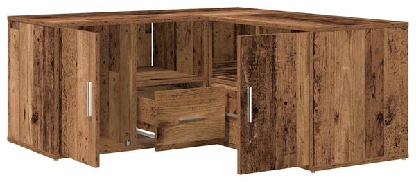 Rohová skříňka old wood 160 x 40 x 45 cm kompozitní dřevo 3307826