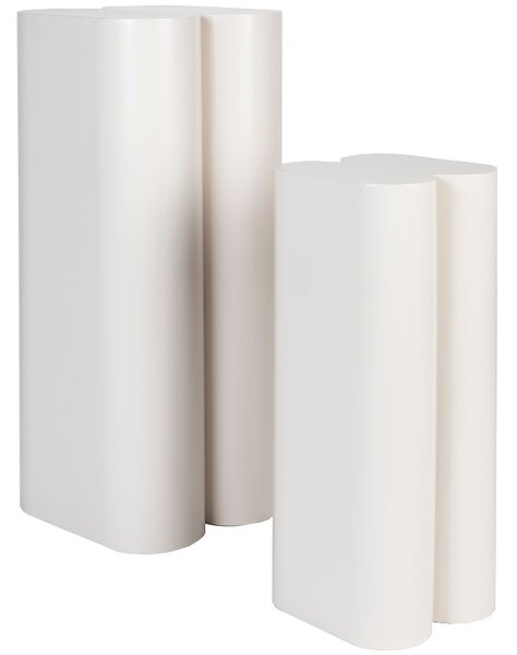 -25 % Dny MOMENTI– Set dvou béžových kovových odkládacích stolků ZUIVER SHAPE 35/26 cm