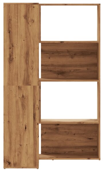 Rohová knihovna 4patrová dub artisan 85 x 85 x 140 cm kompozit 3307818