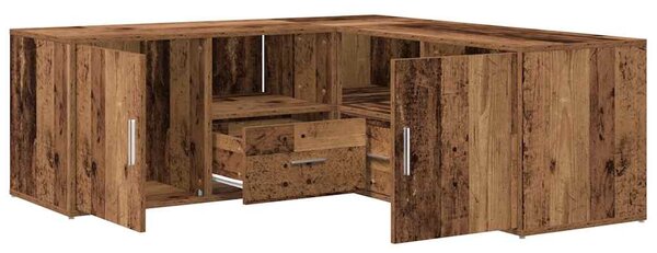Rohová skříňka old wood 200 x 40 x 45 cm kompozitní dřevo 3307835