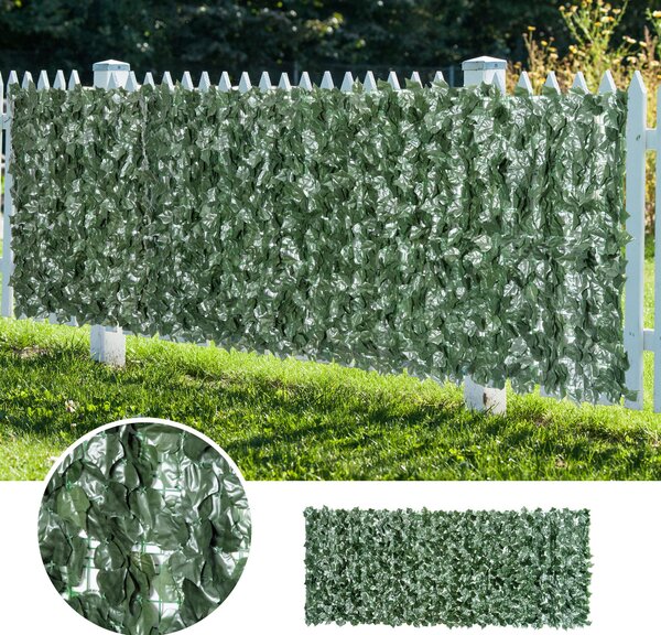 Umělý živý plot Outsunny - Ochranná clona na soukromí, UV ochrana, Zelená clona na balkon, Zahradní clona s listy 300 x 150 cm | Aosom