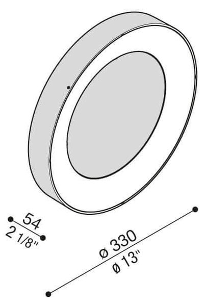 Lombardo Ross 330 LED kruhové svítidlo přisazené IP66 Černá2700K